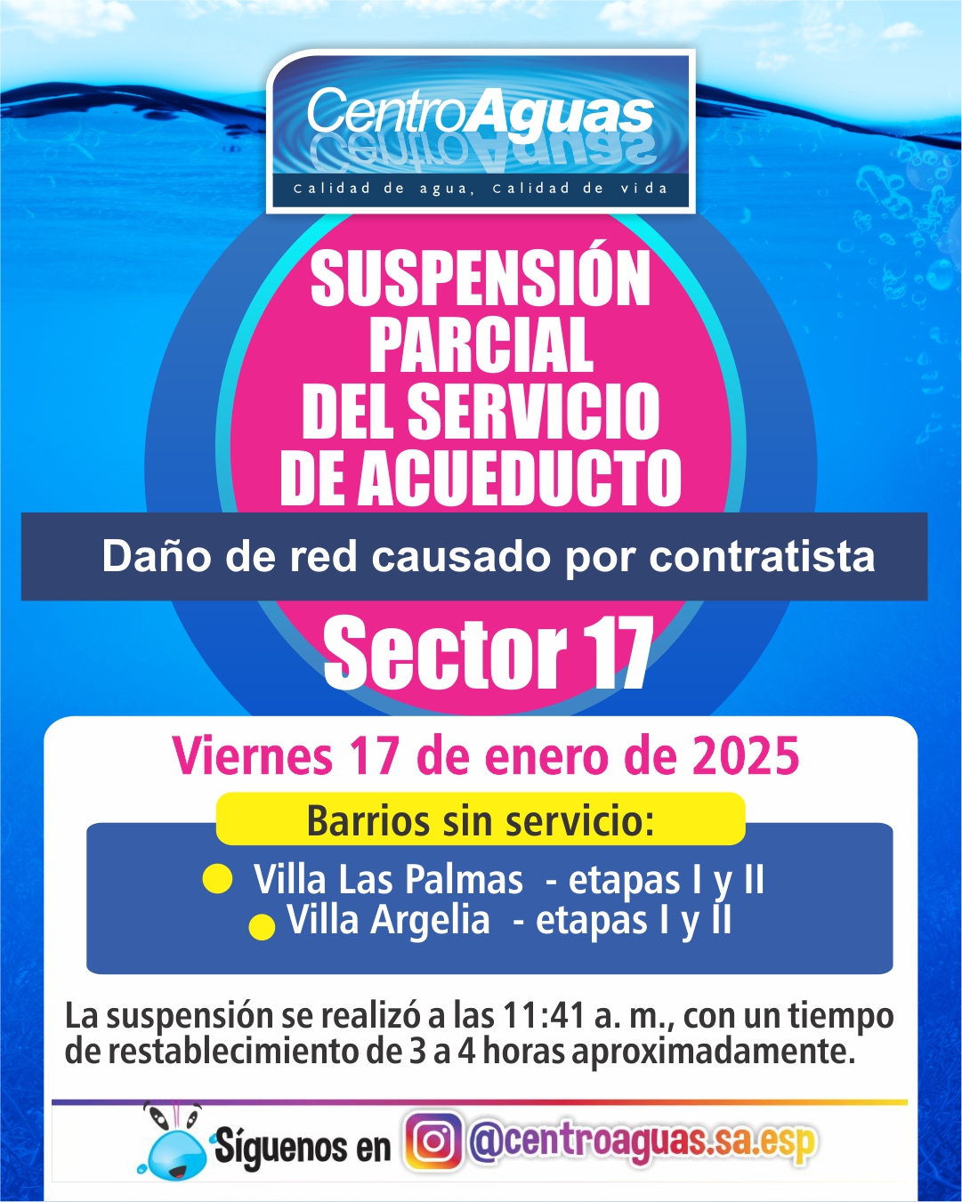 Diseño de suspensión del servicio de acueducto 