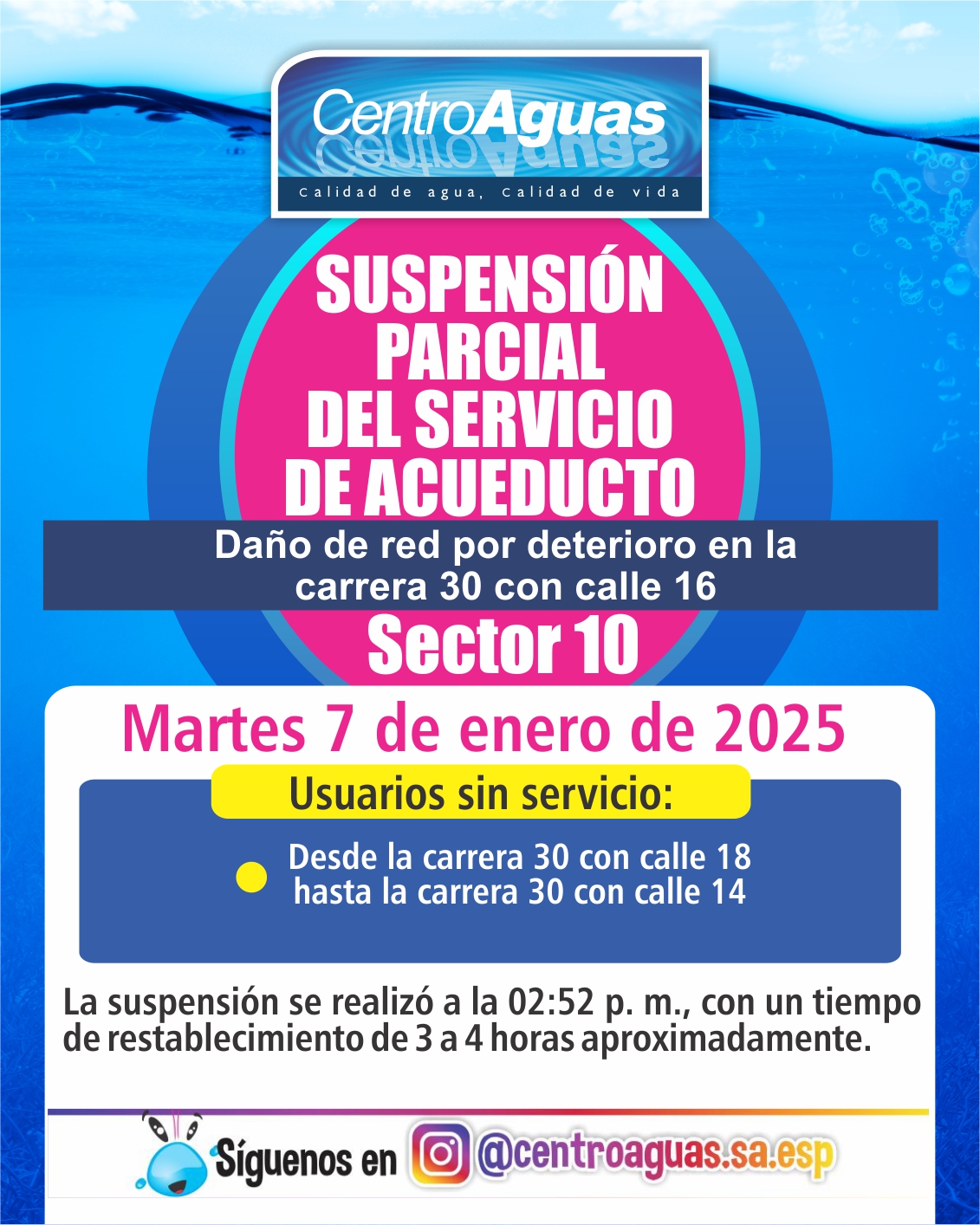 Diseño suspensión del servicio