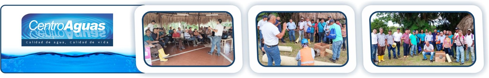 Maestros de obra fueron capacitados en instalación de acometidas de alcantarillado Diseño con tres imágenes de maestros de obra en capacitación