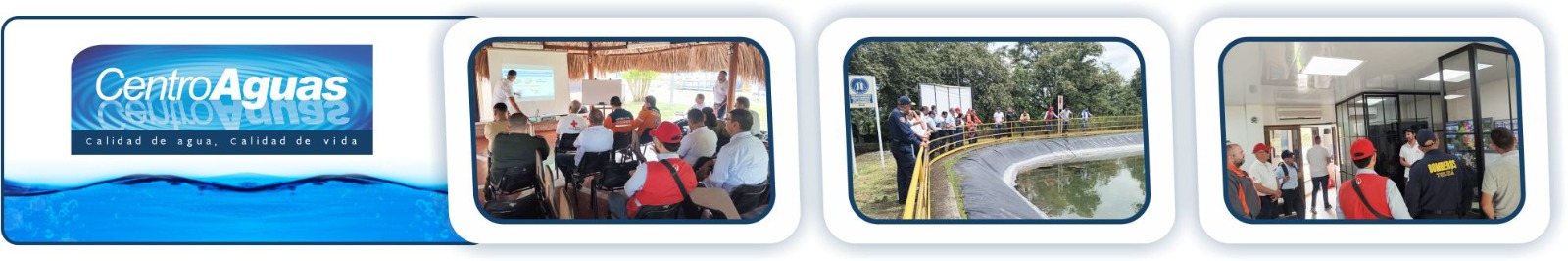 Diseño con tres imágenes sobre la visita del Consejo Municipal del Riesgo de Tuluá  