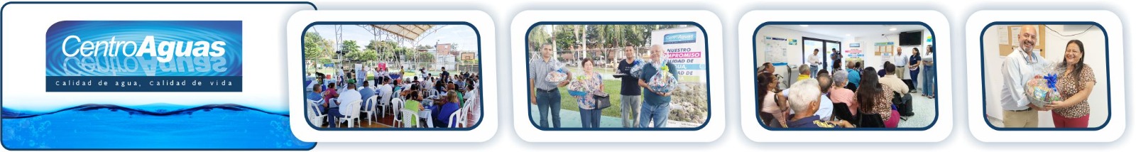 Diseño con cuatro imágenes del evento navideño para lideres comunales