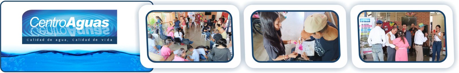 Diseño con tres imágenes donde se muestra a los abuelos compartiendo de la actividad