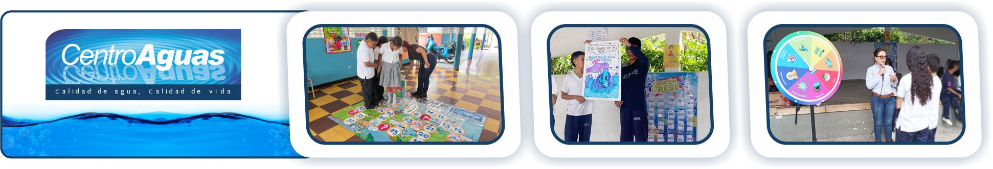 CUIDANDO EL AGUA Niños realizando actividades lúdicas en la celebración del Día Mundial del Agua en colegios