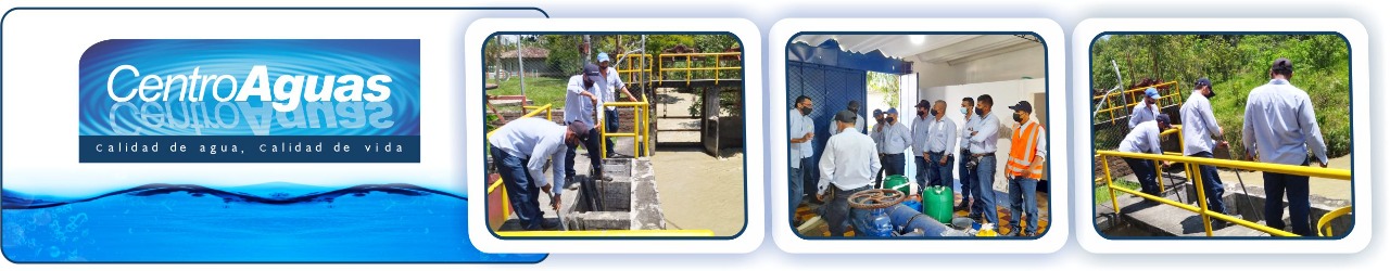 personal recibiendo capacitación en los diferentes sitios de la planta de tratamiento de agua potable Diseño con tres imágenes del personal recibiendo capacitación en los sitios