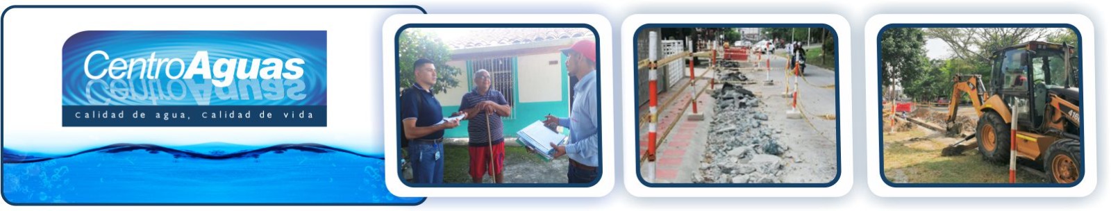 Diseño con tres imágenes de la obra y la socialización a la comunidad