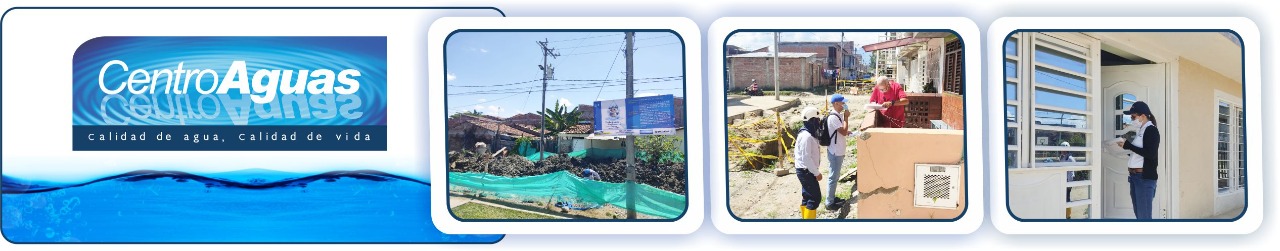 obra a intervenir con personal de centroaguas Diseño con tres fotografías de la obra a intervenir