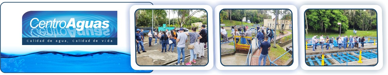 estudiantes de la UCEVA haciendo recorridos por las instalaciones de la PTAP tres fotografías donde se ven a los estudiantes de la UCEVA haciendo recorridos por las instalaciones de la planta