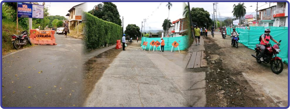 Imagen representativa de paso vehicular por un carril en la vía la Rivera