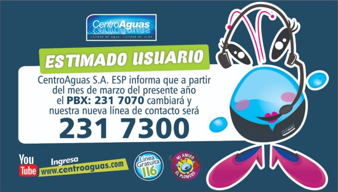 Imagen informando que cambiará el PBX 2317070 al nuevo PBX 231 7300
