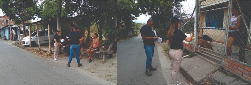 Imagen representativa de personal de Centroaguas socializando obras a la comunidad de La Rivera y Cienegueta