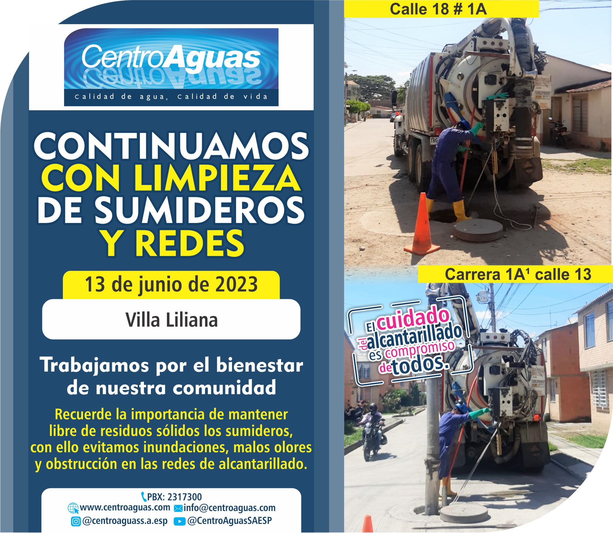 Limpieza de redes barrio Villa Liliana, 13 de junio de 2023