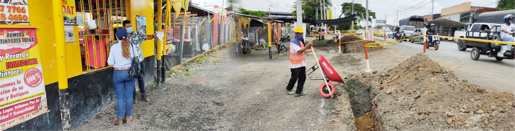 Imagen representativa del personal de centroaguas socializando obras a la comunidad 
