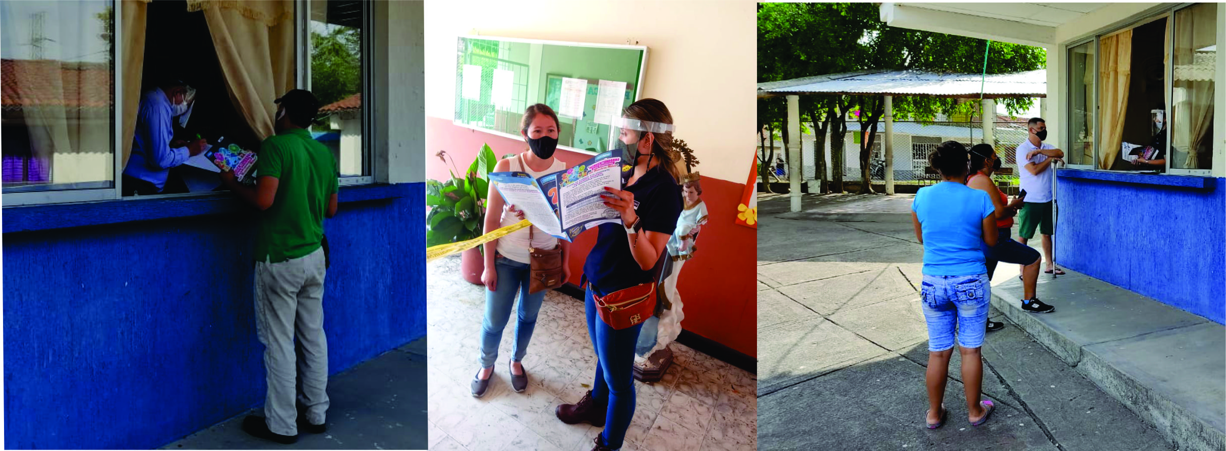 Imagen representativa del personal de centroaguas entregando las guías a los padres de familia