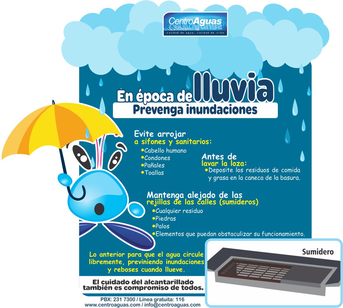 Imagen representativa de en época de lluvia prevenga inundaciones 