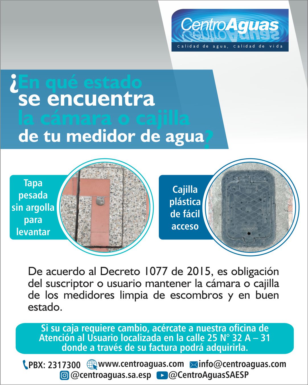 Estado de la cámara o cajilla del medidor