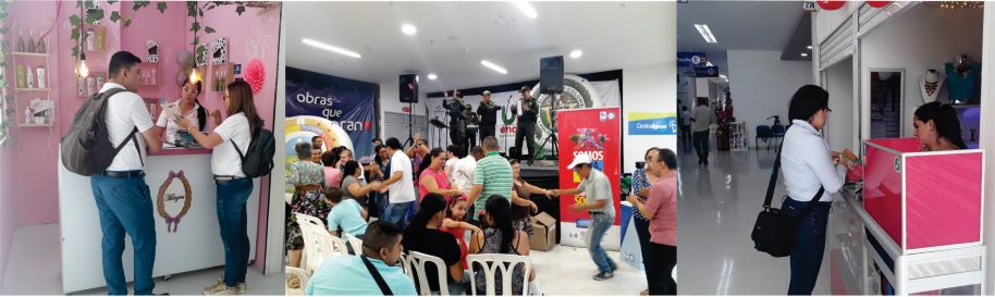 Diseño de tres fotografías de campaña en bicentenario plaza, se visitaron los establecimientos para hablar del cuidado del alcantarillado