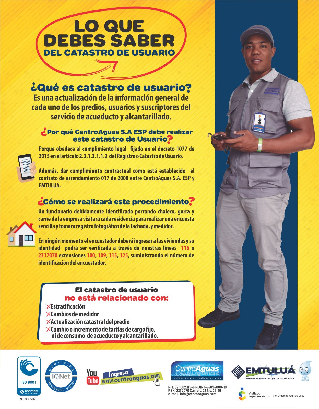 Afiche del Catastro de usuarios 