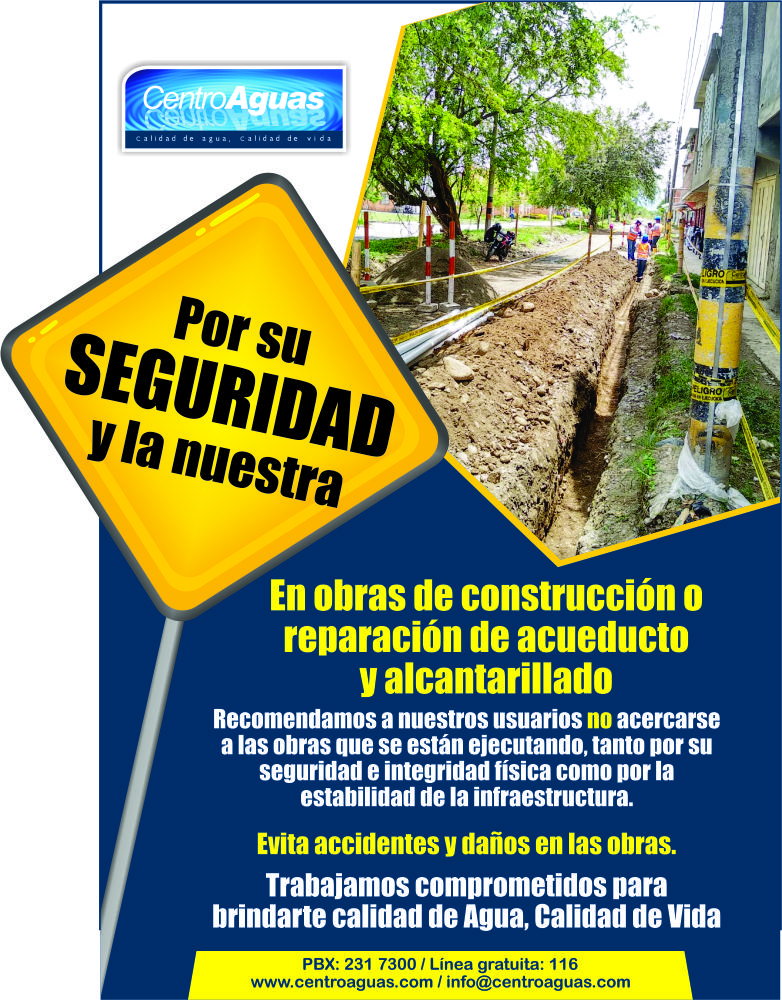 Imagen representativa de evite daños y accidentes en obras que está realizando centroaguas 