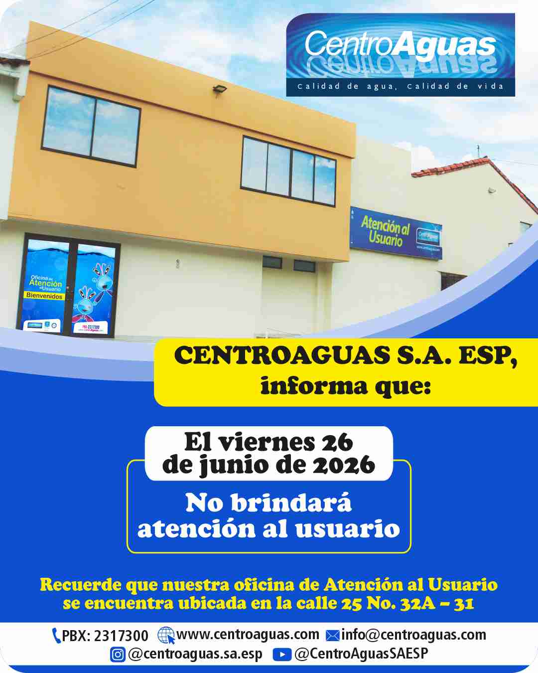 Jornada de atención viernes 26 de junio de 2026