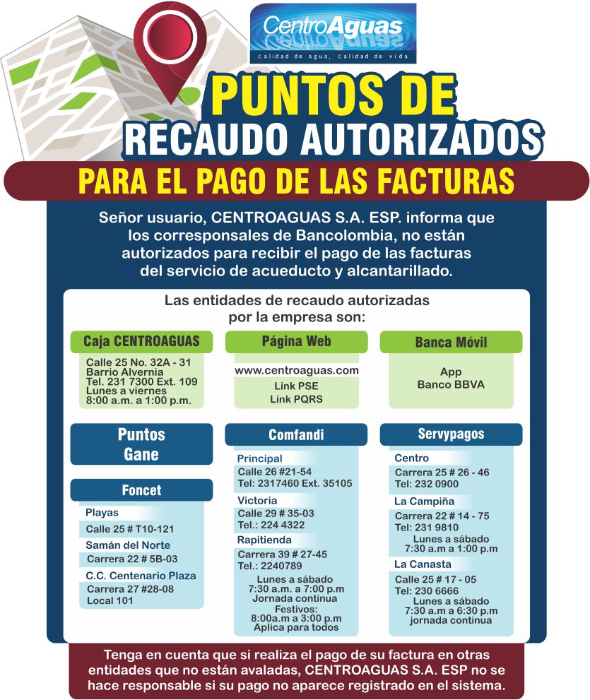 Imagen representativa de los puntos de recaudo autorizados