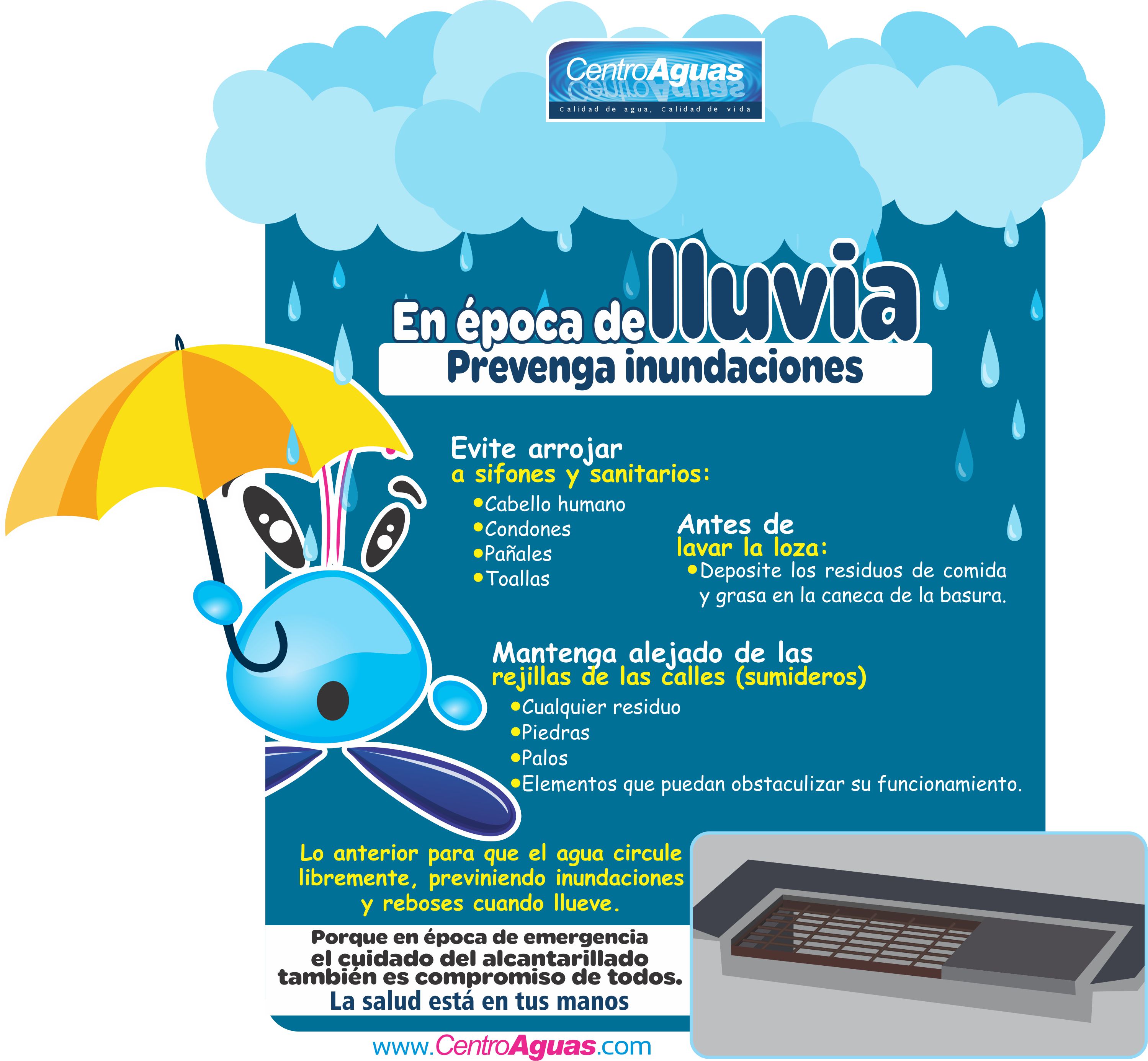 Imagen representativa sobe consejos para el cuidado del alcantarillado y evitar inundaciones en época de lluvia 